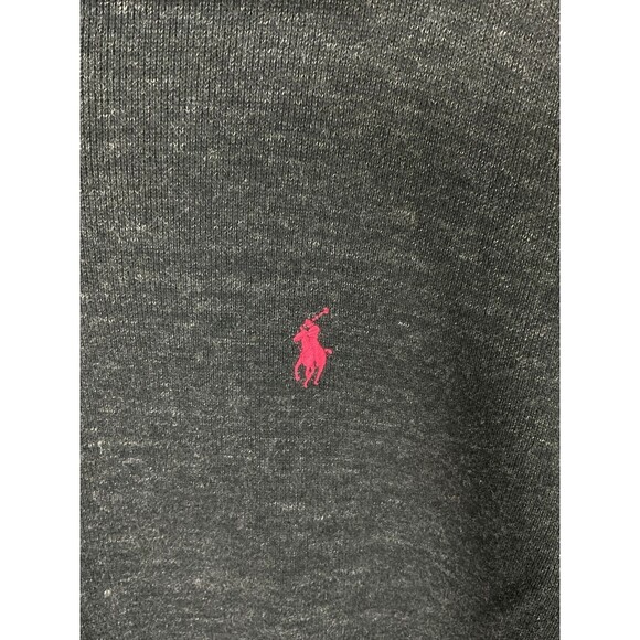 Polo Ralph Lauren Men's XL Rib 1/4 Zip Pullover Sweater Dark Gray Red Pony - Picture 8 of 8